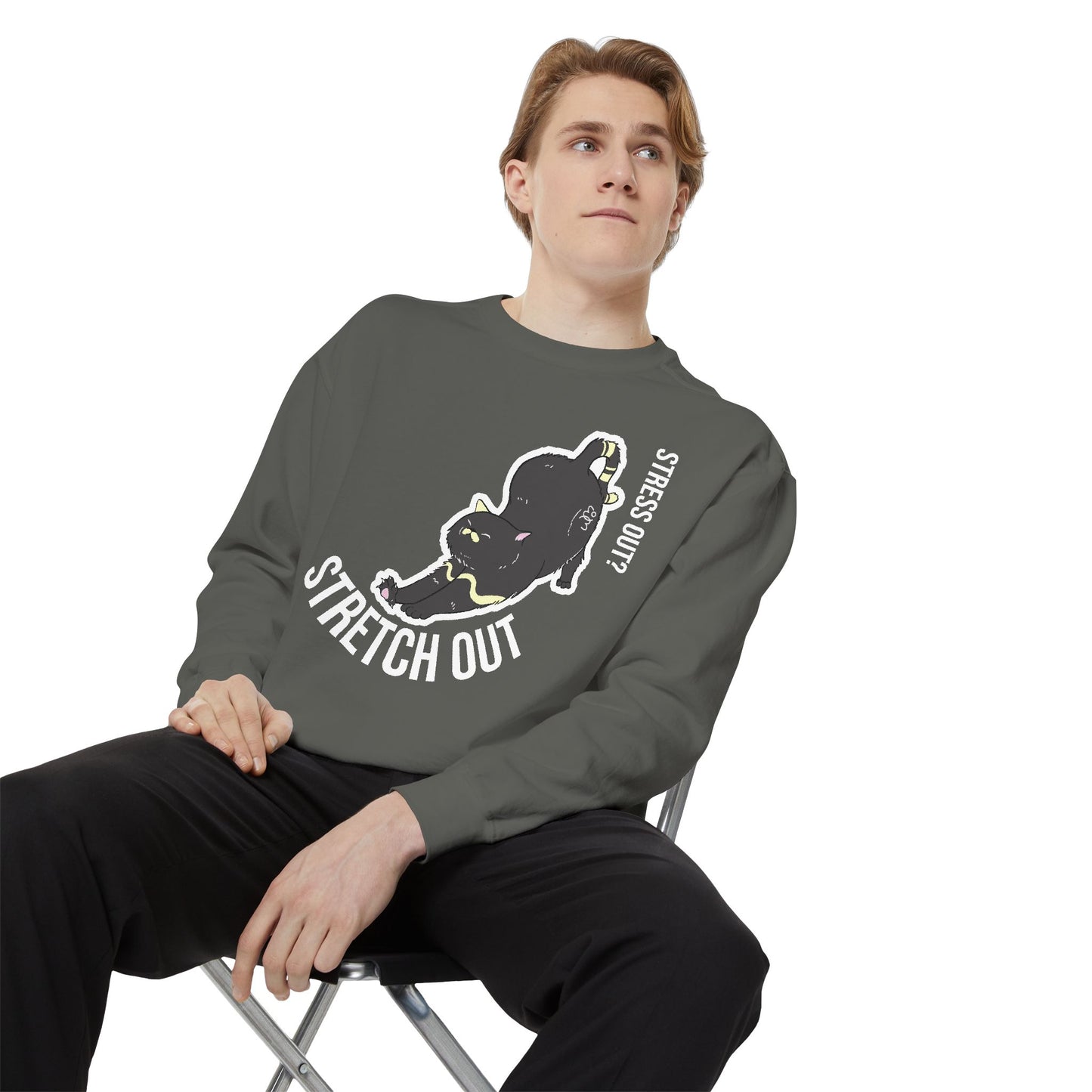 Stress Out? Stretch Out Sweatshirt | Unisex Garment-Dyed Sweatshirt