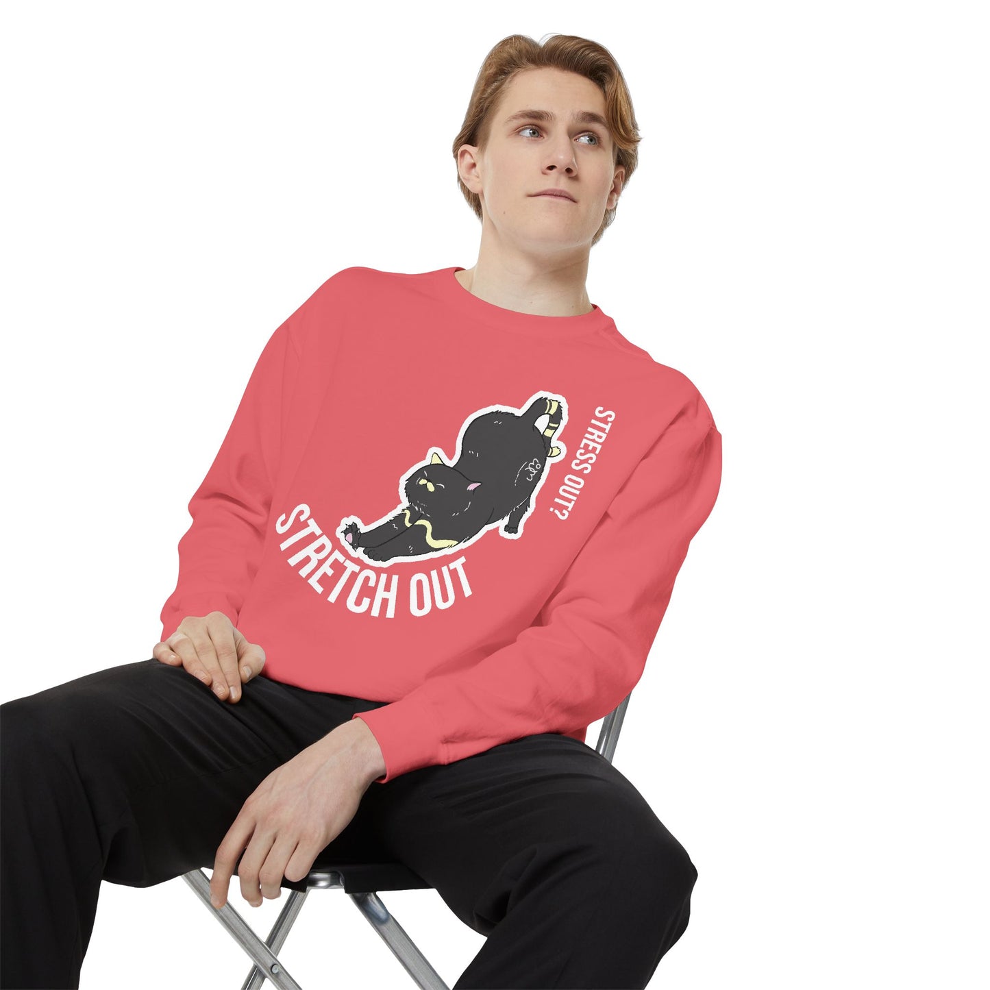 Stress Out? Stretch Out Sweatshirt | Unisex Garment-Dyed Sweatshirt