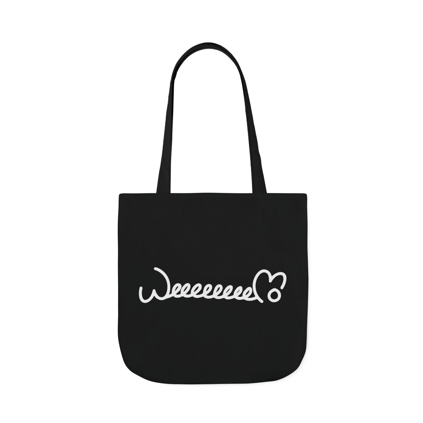 Stress Out? Stretch Out | Black Canvas Tote Bag with Color Straps