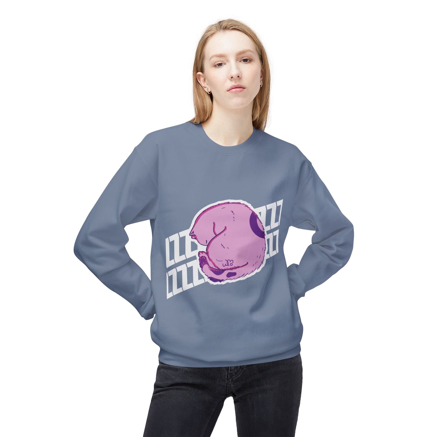 Napping Cat Sweatshirt | Unisex Midweight Softstyle Fleece Crewneck Sweatshirt