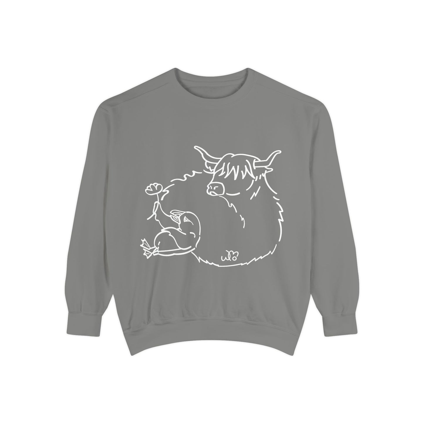 Highland Coo & Puffin Sweatshirt | Unisex Garment-Dyed Sweatshirt