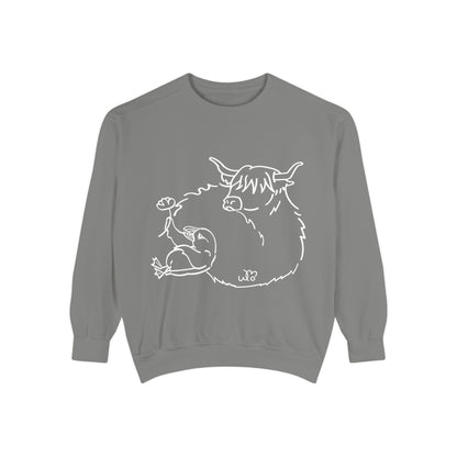 Highland Coo & Puffin Sweatshirt | Unisex Garment-Dyed Sweatshirt