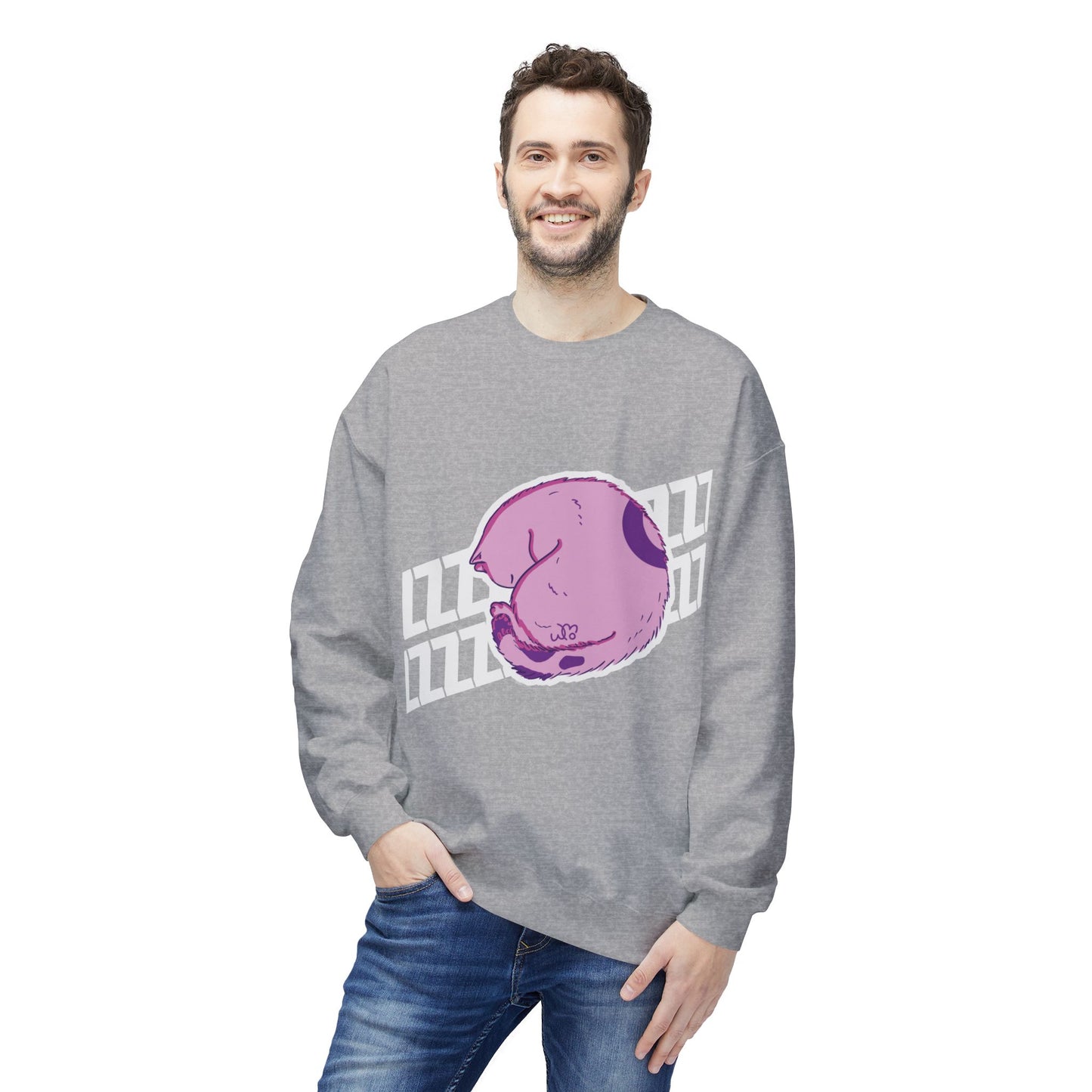 Napping Cat Sweatshirt | Unisex Midweight Softstyle Fleece Crewneck Sweatshirt