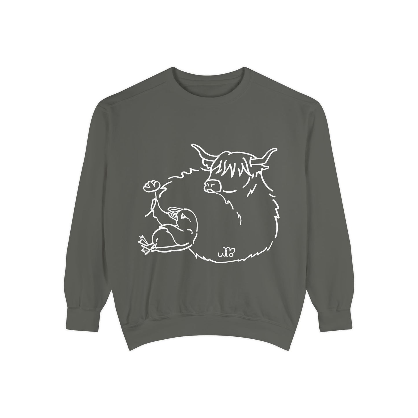 Highland Coo & Puffin Sweatshirt | Unisex Garment-Dyed Sweatshirt