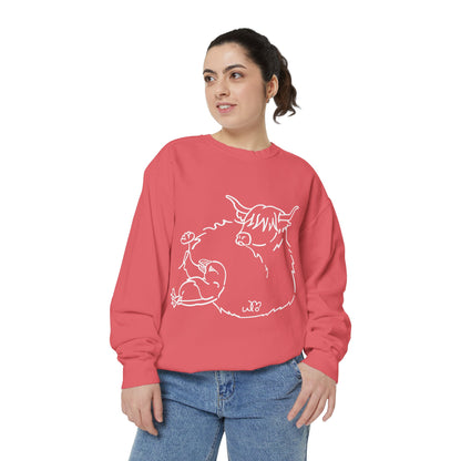 Highland Coo & Puffin Sweatshirt | Unisex Garment-Dyed Sweatshirt