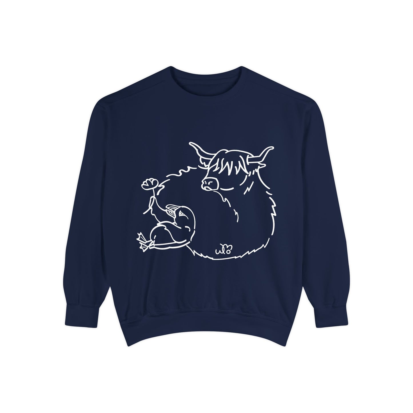 Highland Coo & Puffin Sweatshirt | Unisex Garment-Dyed Sweatshirt