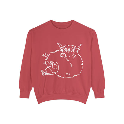 Highland Coo & Puffin Sweatshirt | Unisex Garment-Dyed Sweatshirt