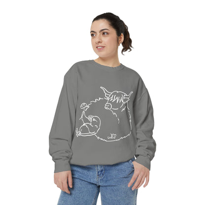 Highland Coo & Puffin Sweatshirt | Unisex Garment-Dyed Sweatshirt