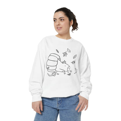 Sleeping Capybara & Friend Sweatshirt | Unisex Garment-Dyed Sweatshirt