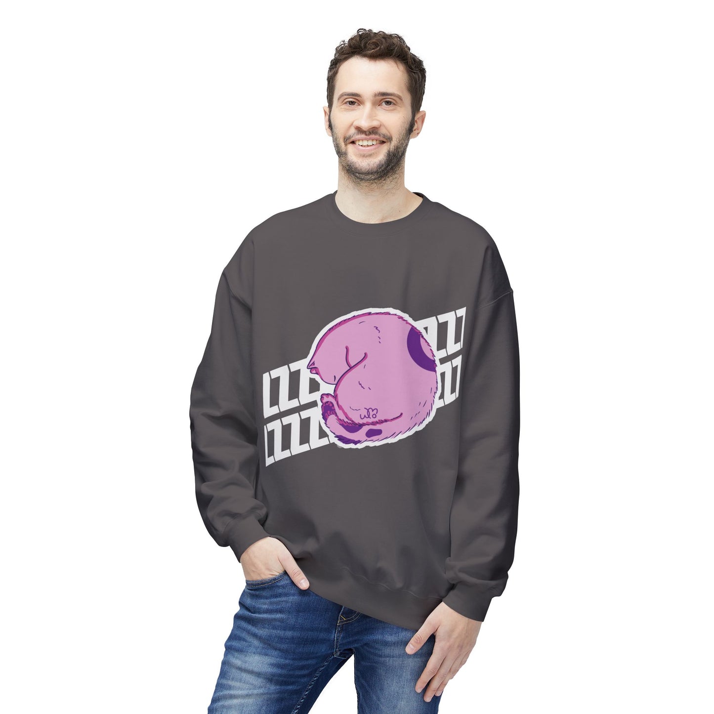 Napping Cat Sweatshirt | Unisex Midweight Softstyle Fleece Crewneck Sweatshirt