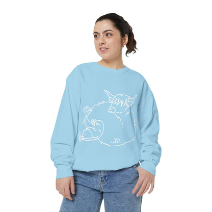 Highland Coo & Puffin Sweatshirt | Unisex Garment-Dyed Sweatshirt