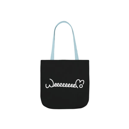 Stress Out? Stretch Out | Black Canvas Tote Bag with Color Straps