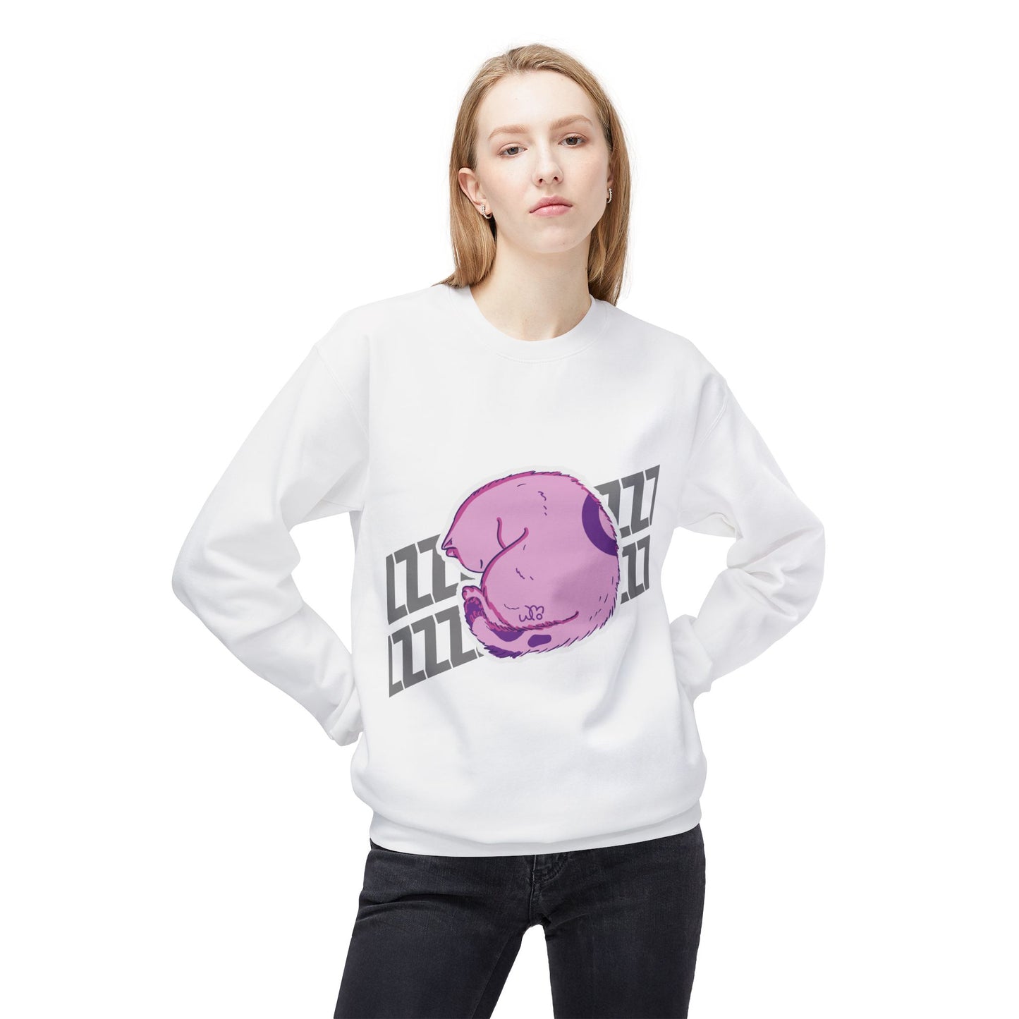 Napping Cat Sweatshirt | Unisex Midweight Softstyle Fleece Crewneck Sweatshirt