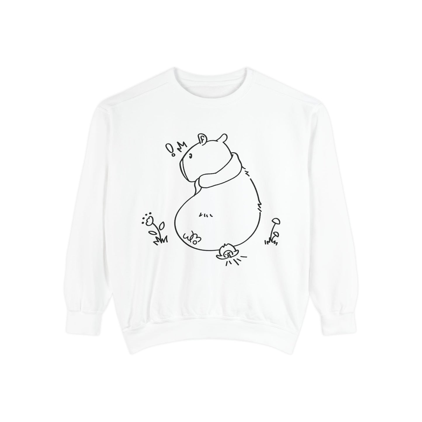 Sitting Capybara & Friend Sweatshirt | Unisex Garment-Dyed Sweatshirt