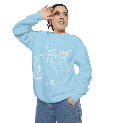 Highland Coo & Puffin Sweatshirt | Unisex Garment-Dyed Sweatshirt