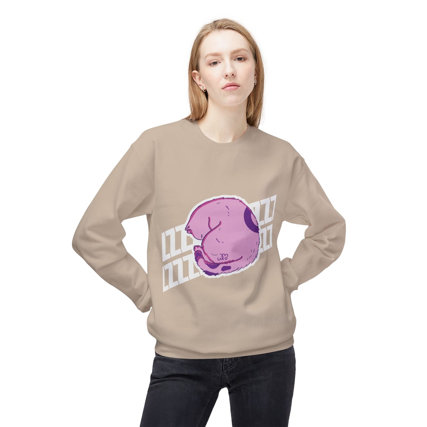 Napping Cat Sweatshirt | Unisex Midweight Softstyle Fleece Crewneck Sweatshirt