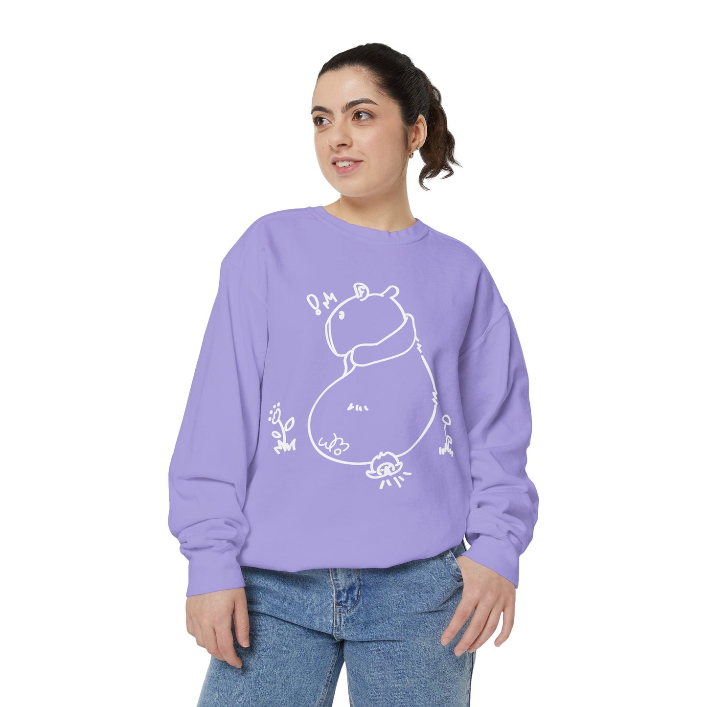 Sitting Capybara & Friend Sweatshirt | Unisex Garment-Dyed Sweatshirt