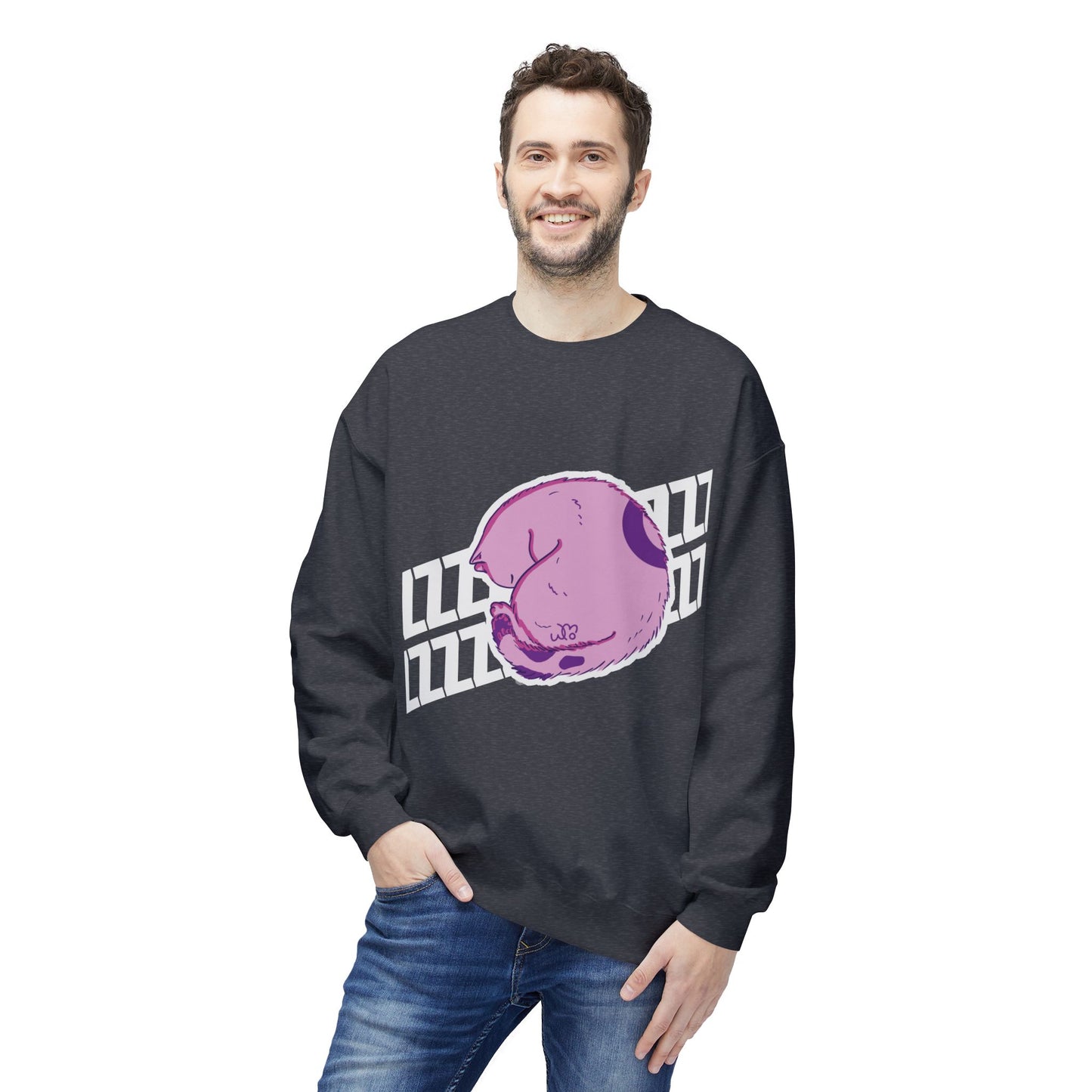 Napping Cat Sweatshirt | Unisex Midweight Softstyle Fleece Crewneck Sweatshirt