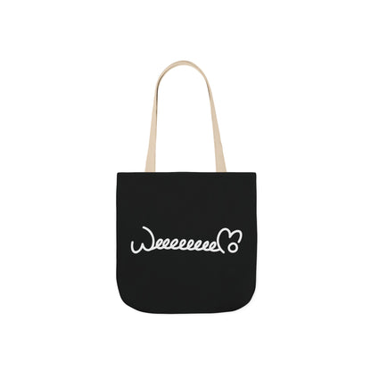 Stress Out? Stretch Out | Black Canvas Tote Bag with Color Straps