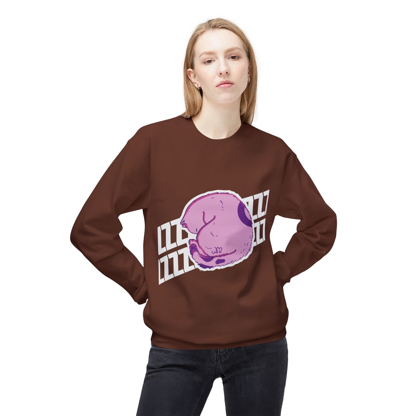 Napping Cat Sweatshirt | Unisex Midweight Softstyle Fleece Crewneck Sweatshirt