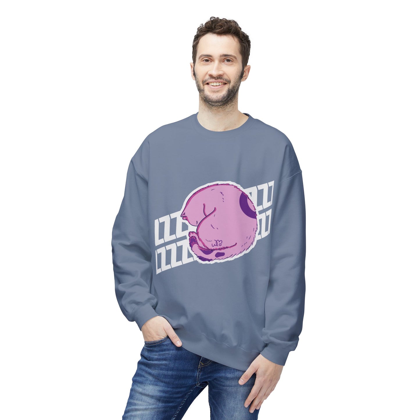 Napping Cat Sweatshirt | Unisex Midweight Softstyle Fleece Crewneck Sweatshirt
