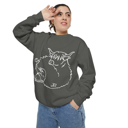 Highland Coo & Puffin Sweatshirt | Unisex Garment-Dyed Sweatshirt