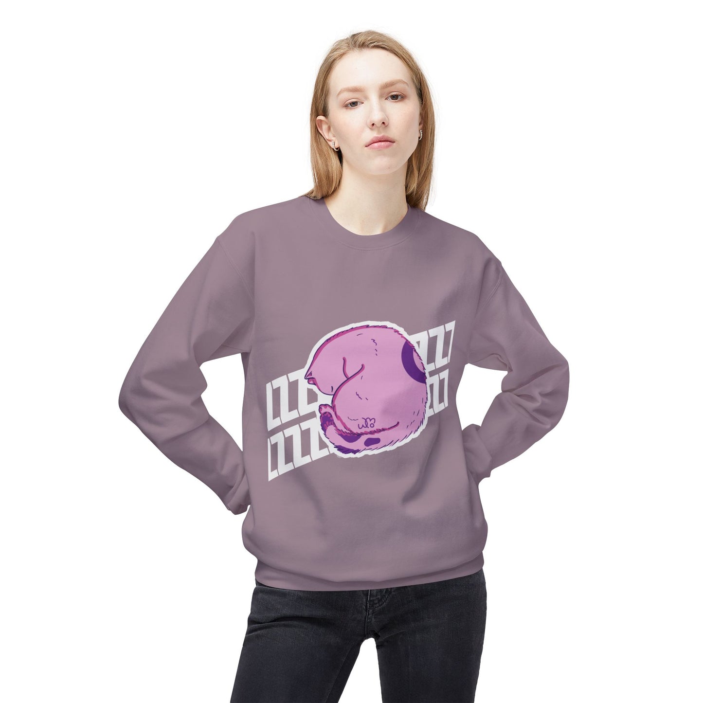 Napping Cat Sweatshirt | Unisex Midweight Softstyle Fleece Crewneck Sweatshirt