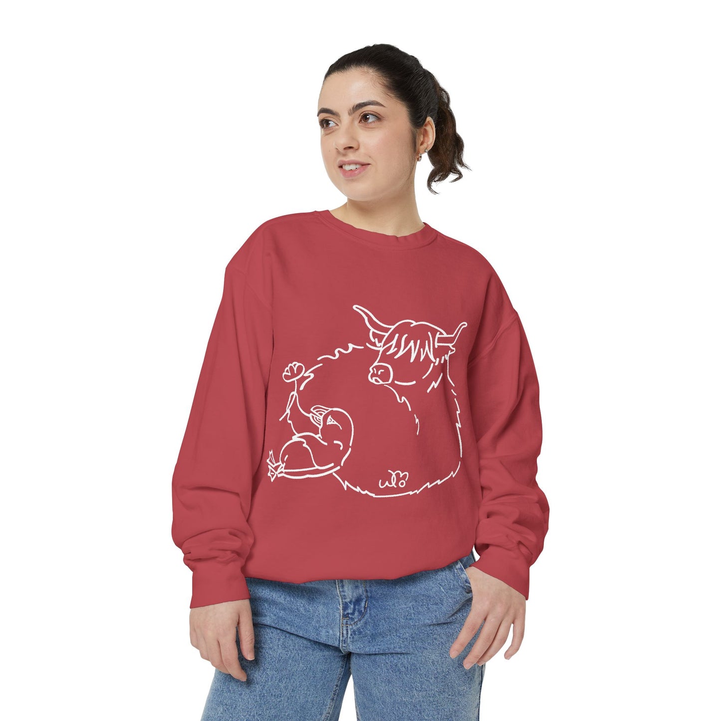 Highland Coo & Puffin Sweatshirt | Unisex Garment-Dyed Sweatshirt