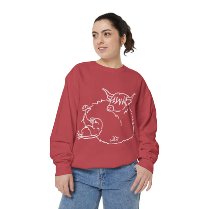 Highland Coo & Puffin Sweatshirt | Unisex Garment-Dyed Sweatshirt