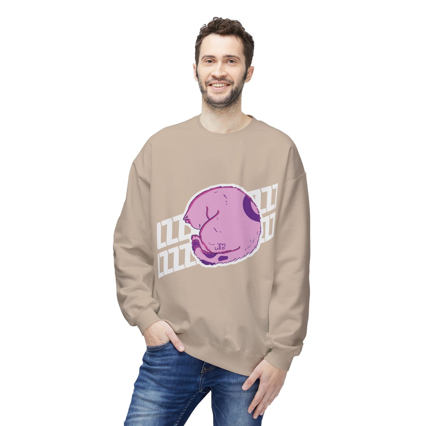 Napping Cat Sweatshirt | Unisex Midweight Softstyle Fleece Crewneck Sweatshirt
