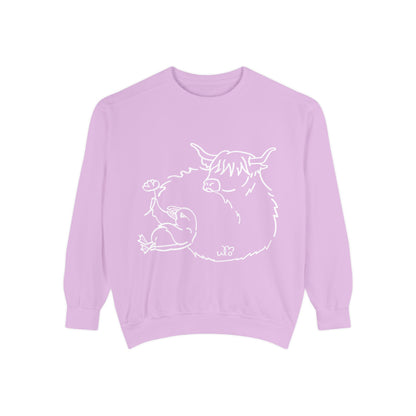 Highland Coo & Puffin Sweatshirt | Unisex Garment-Dyed Sweatshirt