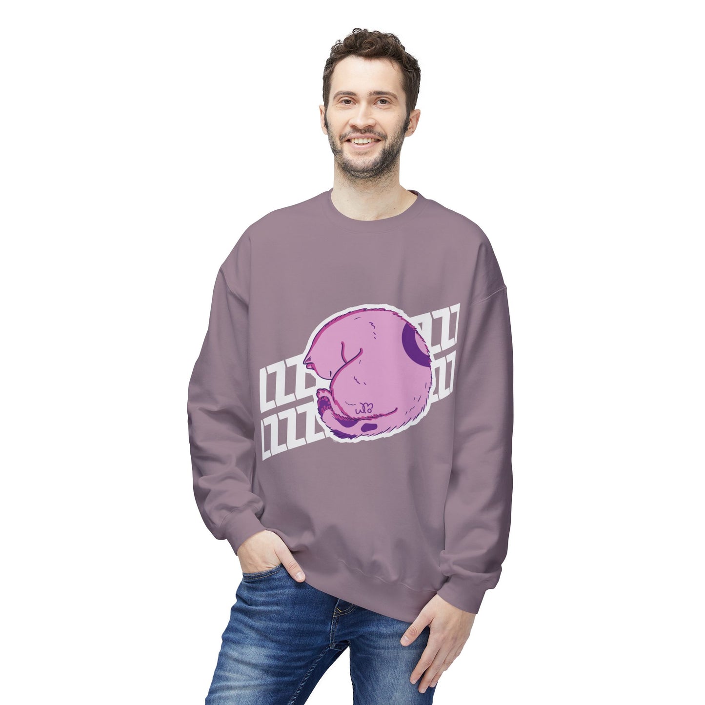 Napping Cat Sweatshirt | Unisex Midweight Softstyle Fleece Crewneck Sweatshirt