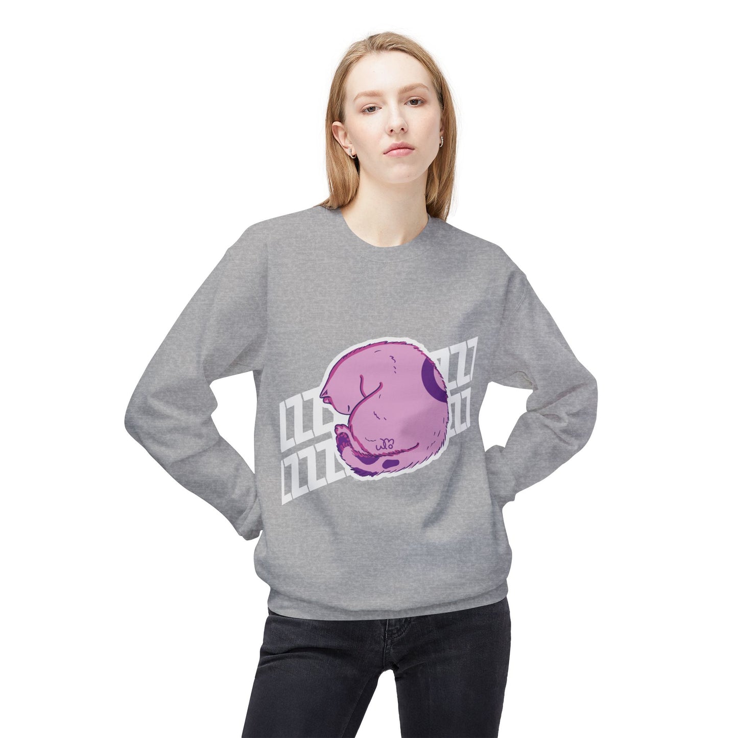 Napping Cat Sweatshirt | Unisex Midweight Softstyle Fleece Crewneck Sweatshirt