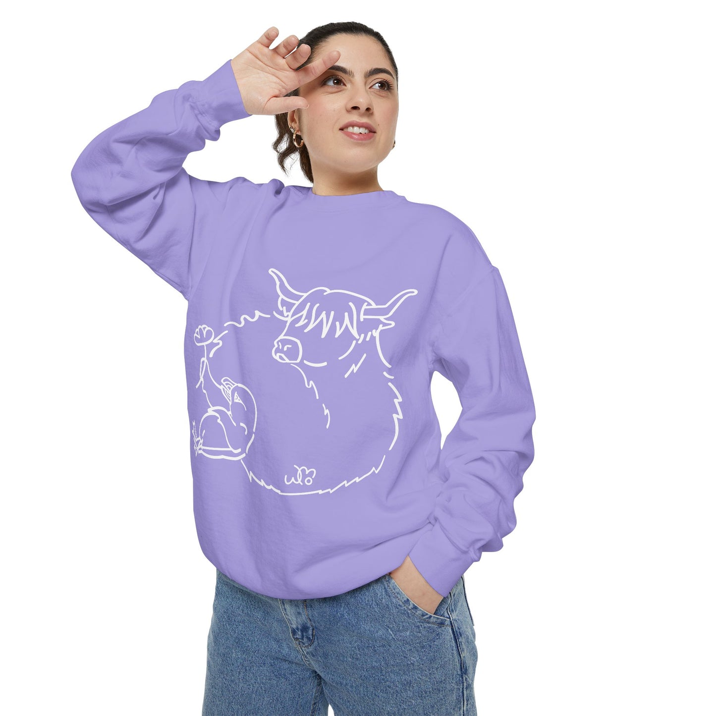 Highland Coo & Puffin Sweatshirt | Unisex Garment-Dyed Sweatshirt