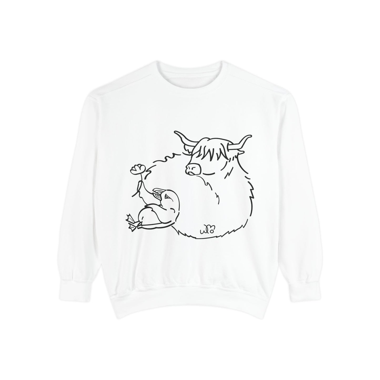 Highland Coo & Puffin Sweatshirt | Unisex Garment-Dyed Sweatshirt