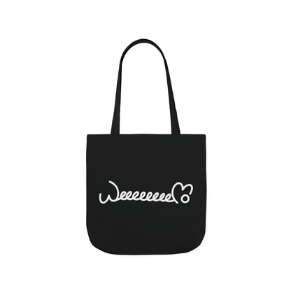 Stress Out? Stretch Out | Black Canvas Tote Bag with Color Straps
