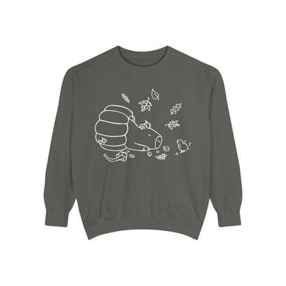 Sleeping Capybara & Friend Sweatshirt | Unisex Garment-Dyed Sweatshirt