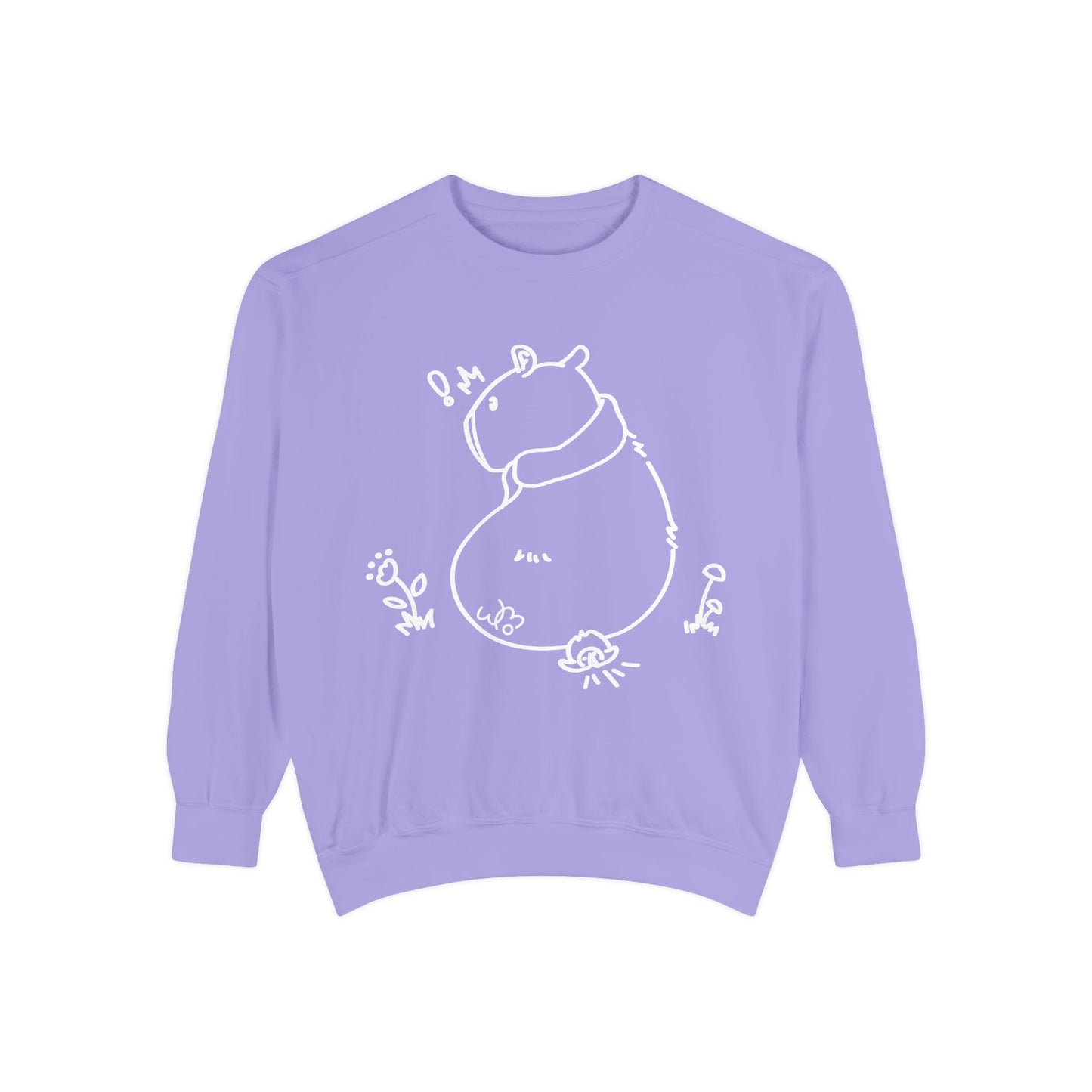 Sitting Capybara & Friend Sweatshirt | Unisex Garment-Dyed Sweatshirt