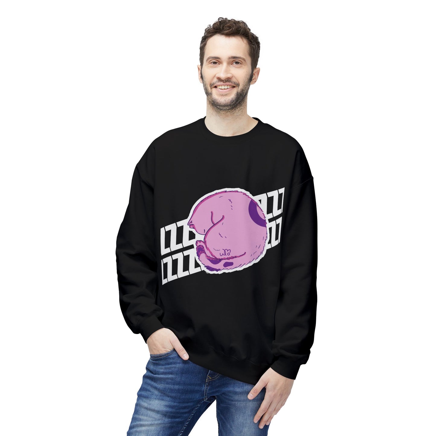 Napping Cat Sweatshirt | Unisex Midweight Softstyle Fleece Crewneck Sweatshirt