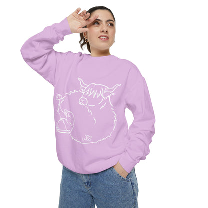 Highland Coo & Puffin Sweatshirt | Unisex Garment-Dyed Sweatshirt