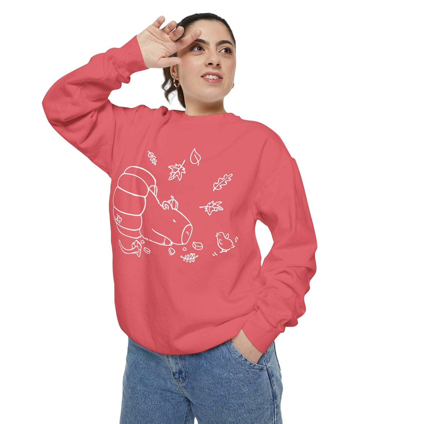 Sleeping Capybara & Friend Sweatshirt | Unisex Garment-Dyed Sweatshirt
