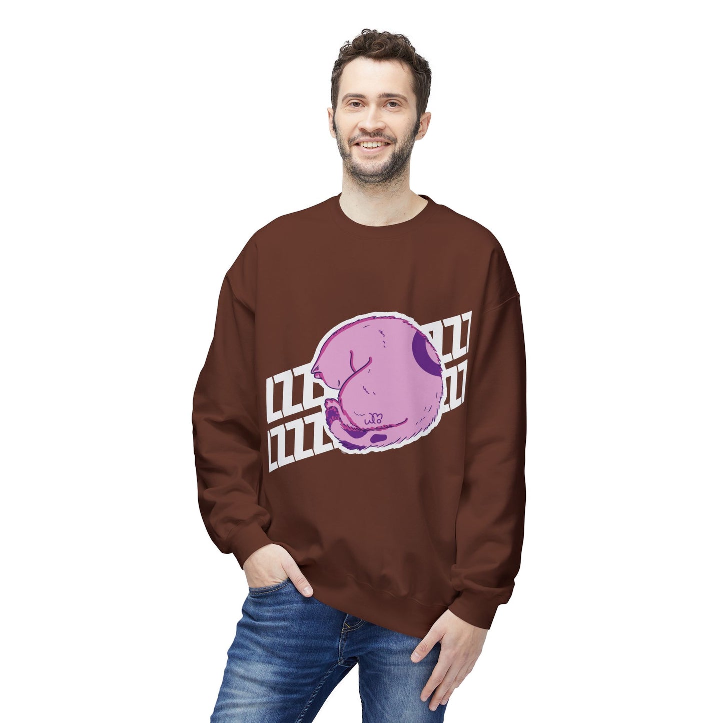 Napping Cat Sweatshirt | Unisex Midweight Softstyle Fleece Crewneck Sweatshirt