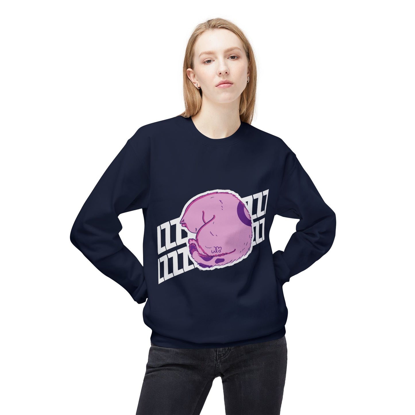 Napping Cat Sweatshirt | Unisex Midweight Softstyle Fleece Crewneck Sweatshirt