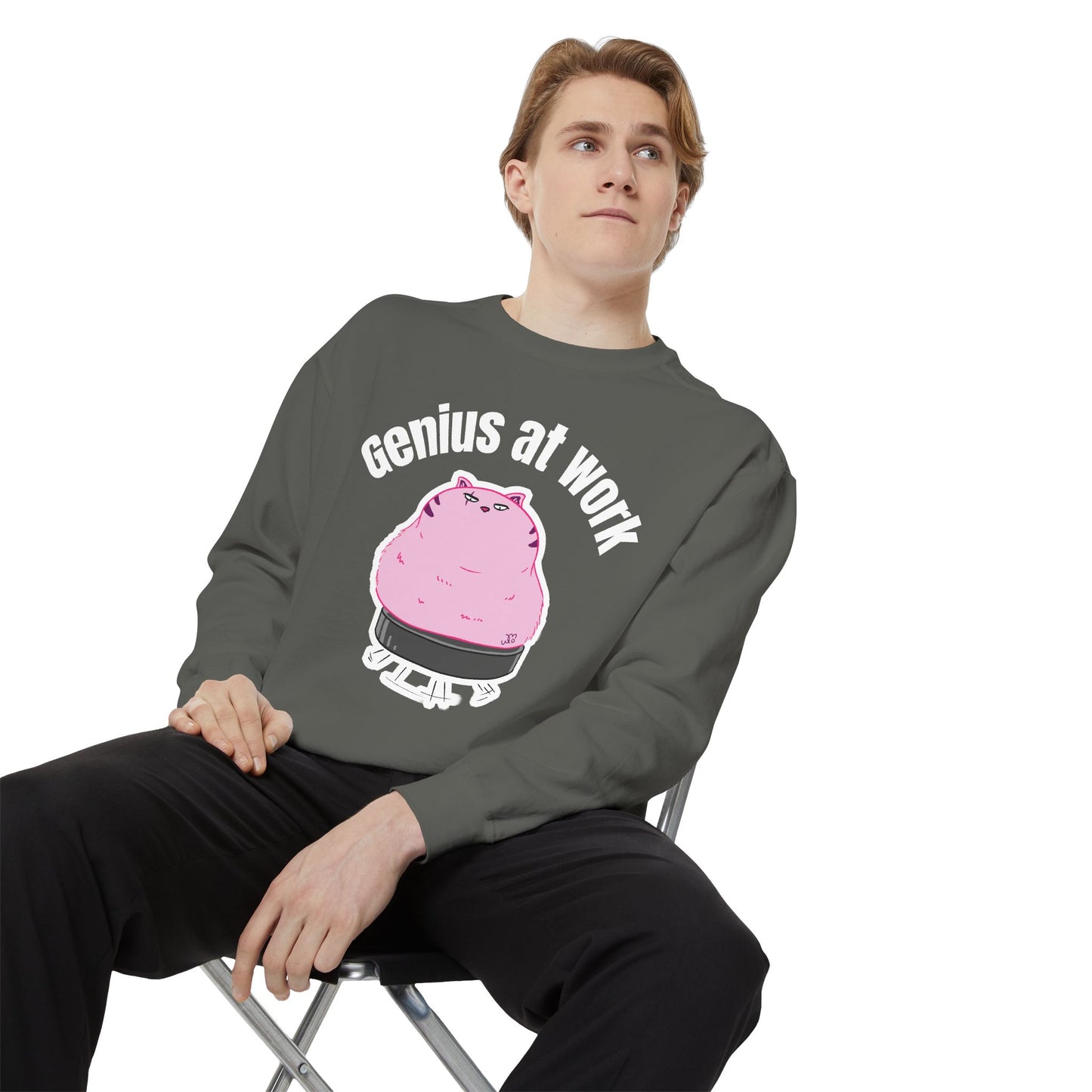 Genius at Work Smart Work 101 Sweatshirt | Unisex Garment-Dyed Sweatshirt