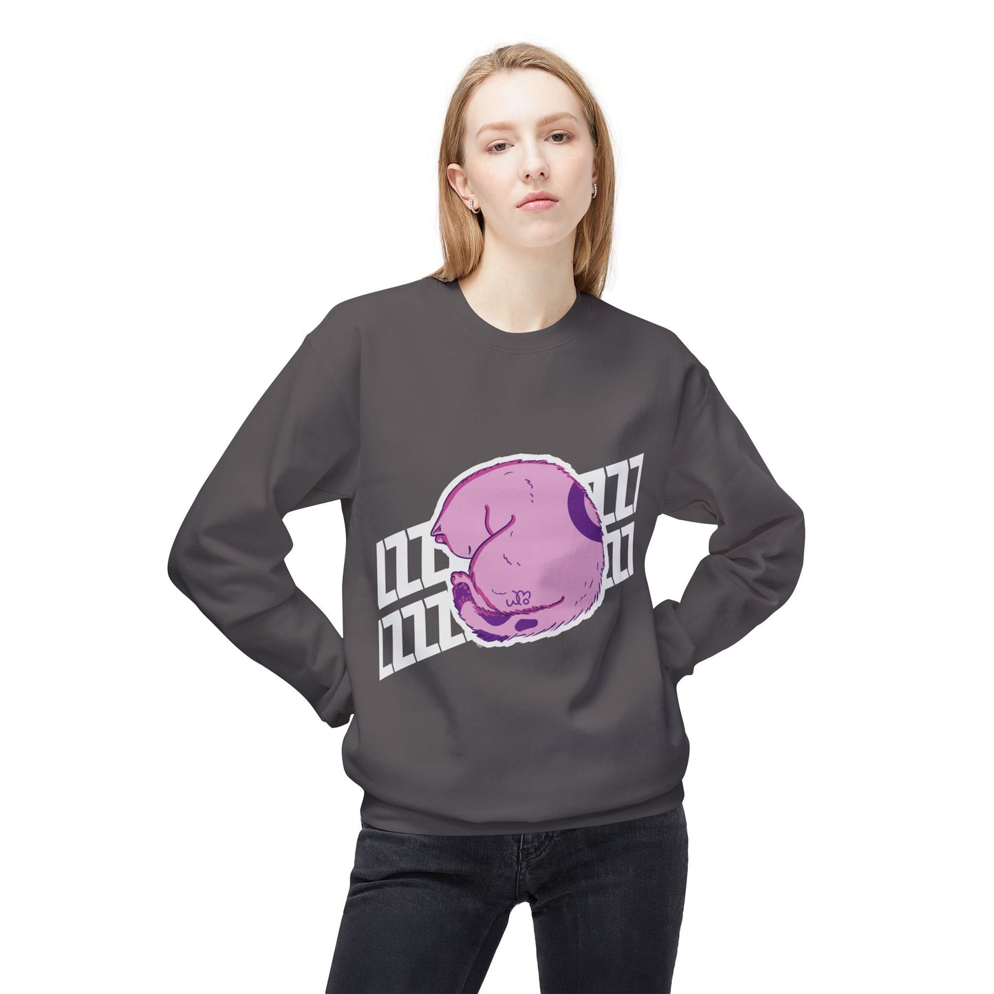 Napping Cat Sweatshirt | Unisex Midweight Softstyle Fleece Crewneck Sweatshirt