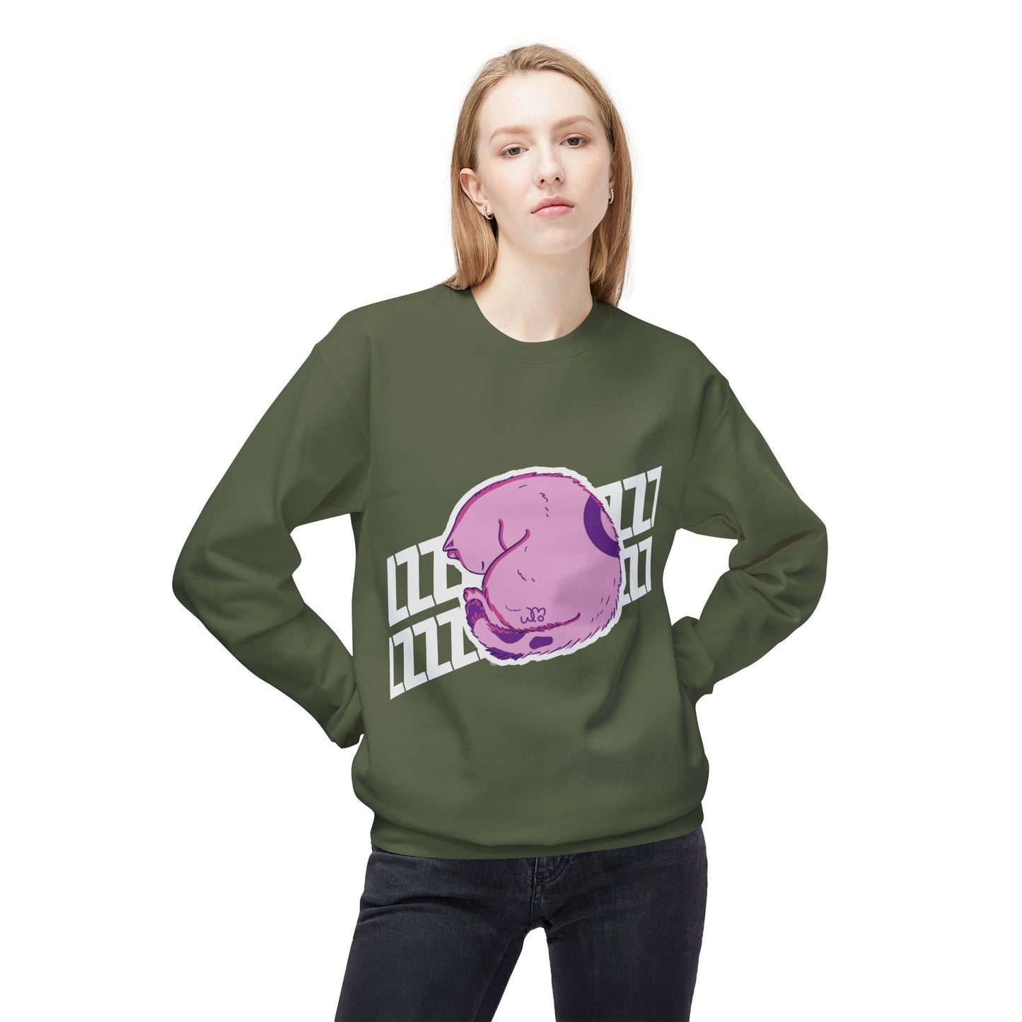 Napping Cat Sweatshirt | Unisex Midweight Softstyle Fleece Crewneck Sweatshirt