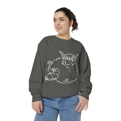 Highland Coo & Puffin Sweatshirt | Unisex Garment-Dyed Sweatshirt
