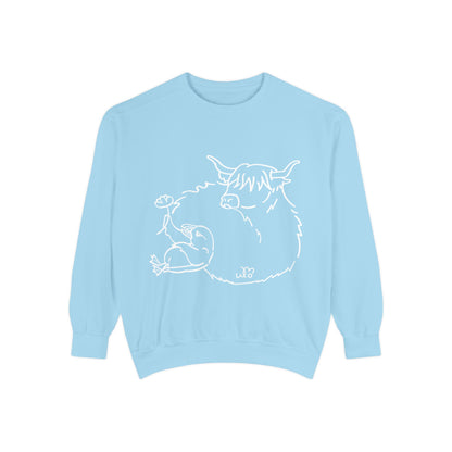 Highland Coo & Puffin Sweatshirt | Unisex Garment-Dyed Sweatshirt