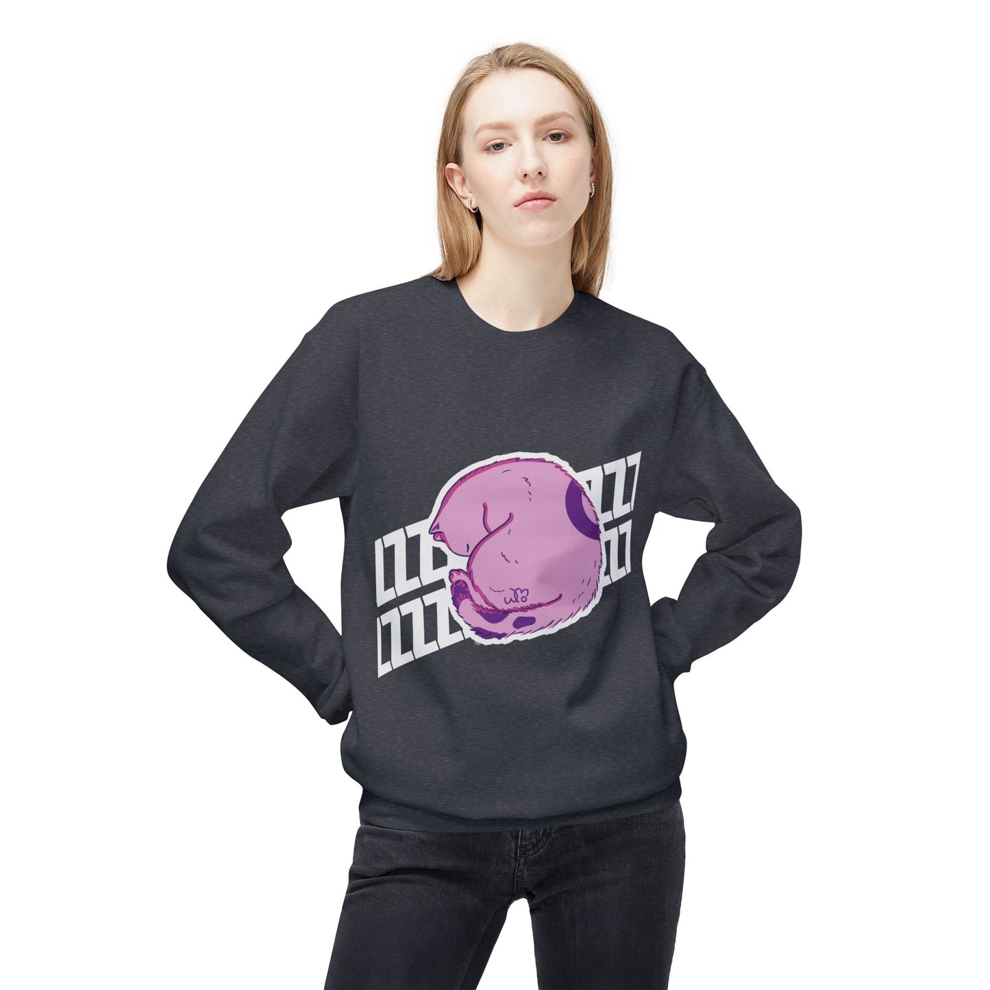 Napping Cat Sweatshirt | Unisex Midweight Softstyle Fleece Crewneck Sweatshirt