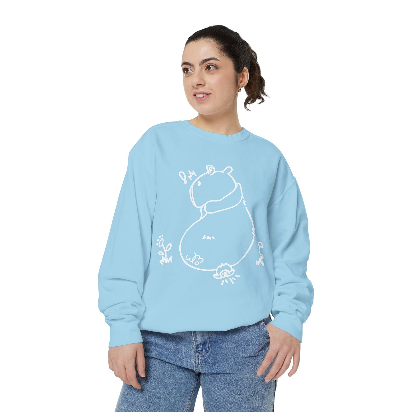 Sitting Capybara & Friend Sweatshirt | Unisex Garment-Dyed Sweatshirt